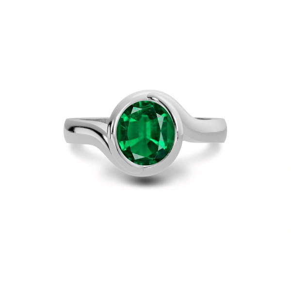 Emerald (Zambia) Sterling Silver Ring R22