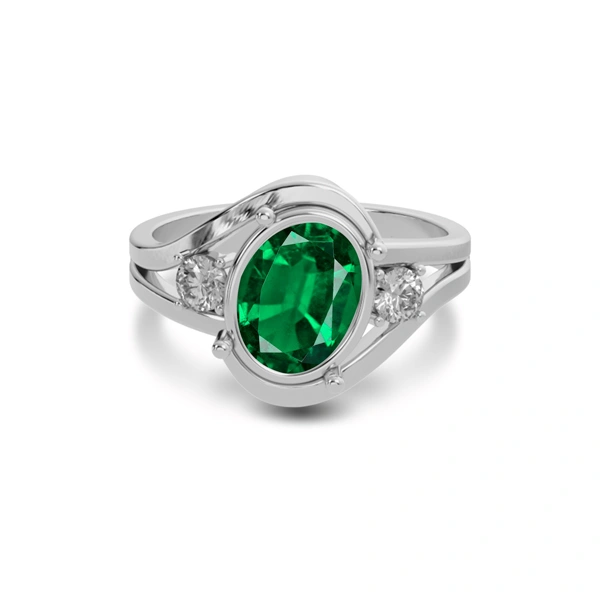 Emerald (Zambia) Sterling Silver Ring R26