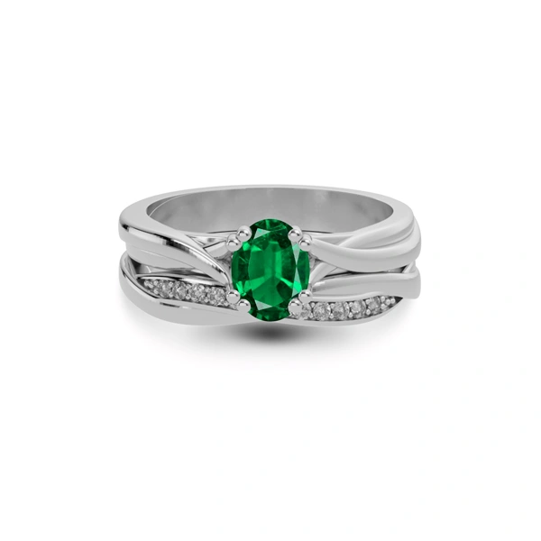 Emerald (Zambia) Sterling Silver Ring R27