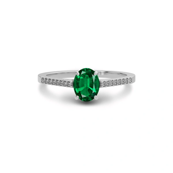 Emerald (Zambia) Sterling Silver Ring R28