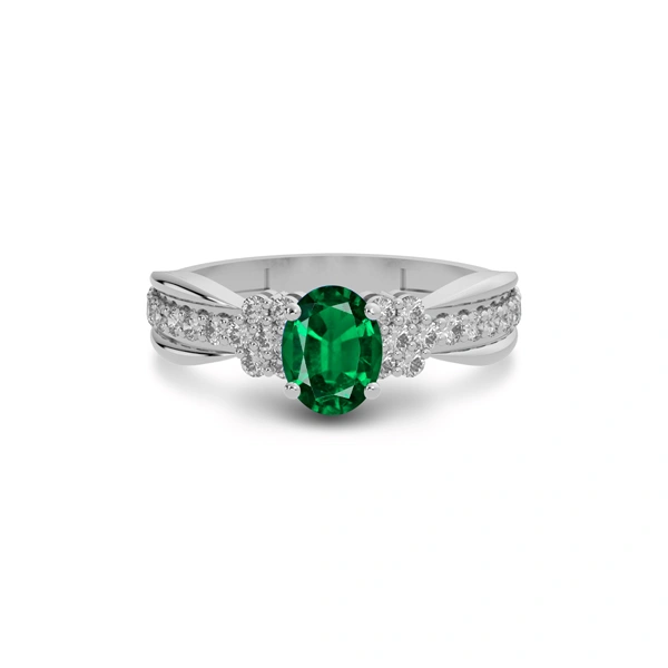 Emerald (Zambia) Sterling Silver Ring R31