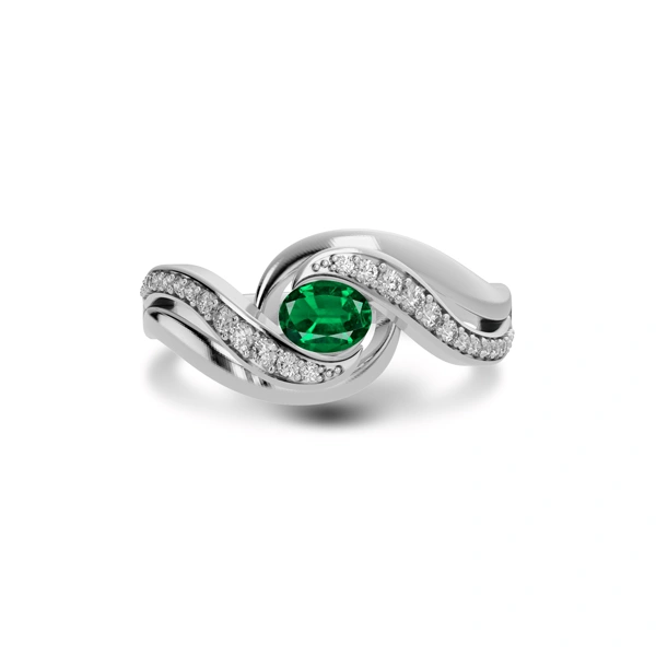 Emerald (Zambia) Sterling Silver Ring R32