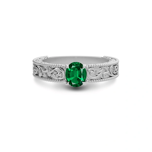 Emerald (Zambia) Sterling Silver Ring R33