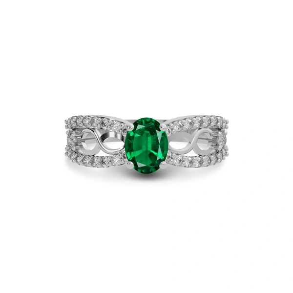 Emerald (Zambia) Sterling Silver Ring R34