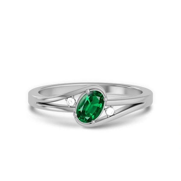 Emerald (Zambia) Sterling Silver Ring R44
