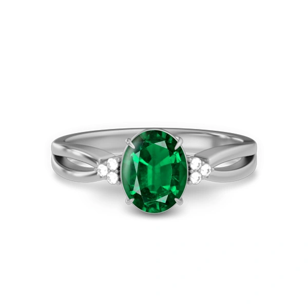 Emerald (Zambia) Sterling Silver Ring R46