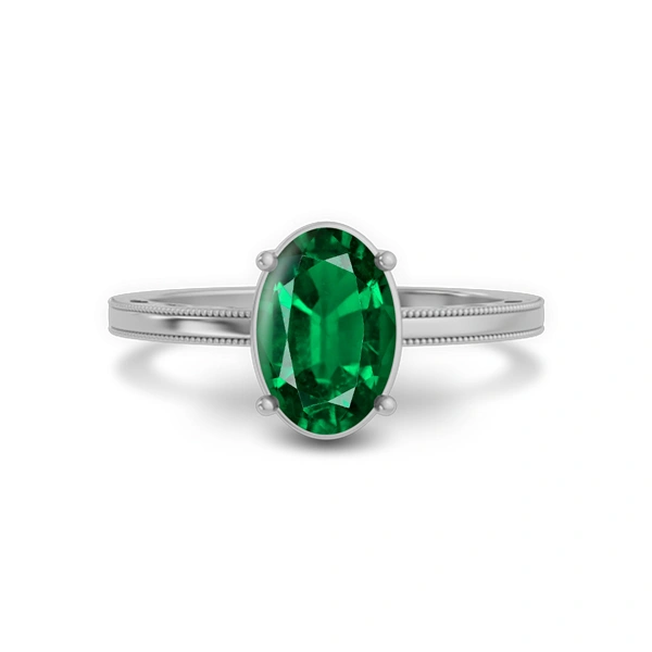 Emerald (Zambia) Sterling Silver Ring R48