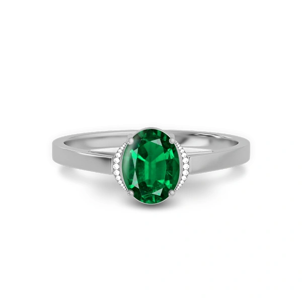 Emerald (Zambia) Sterling Silver Ring R54