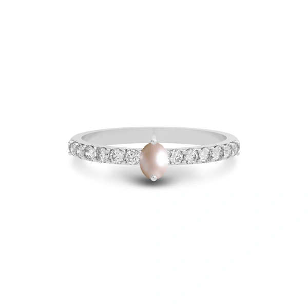Pearl Platinum Ring