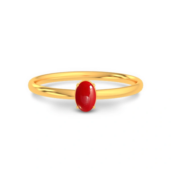 Red Coral Gold Ring R39