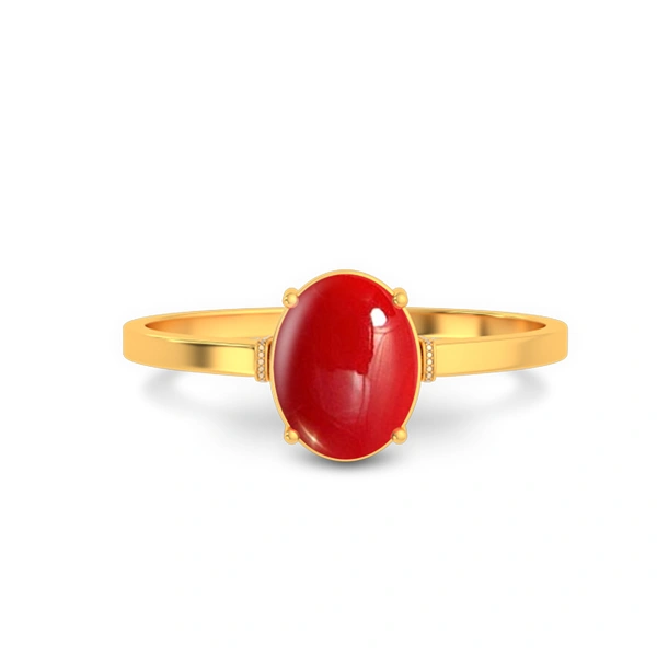 Red Coral Gold Ring R41