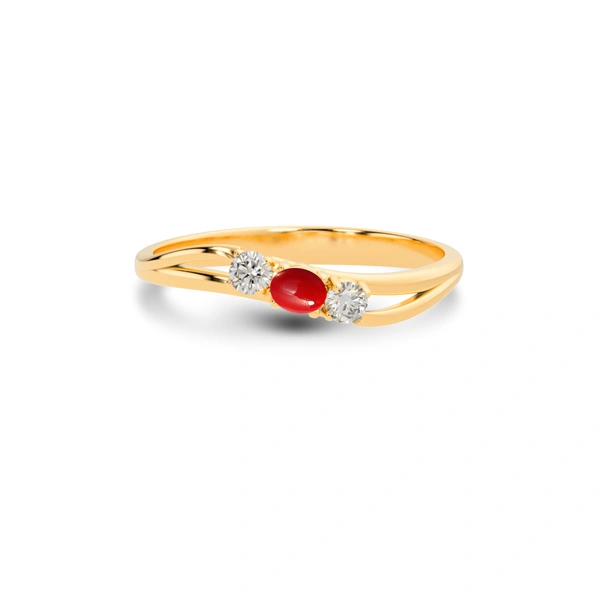 Red Coral Panchdhatu Ring R1