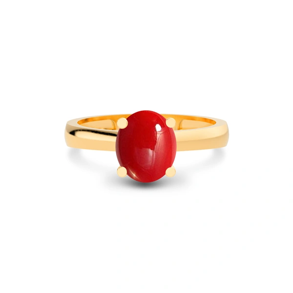 Red Coral Panchdhatu Ring R7