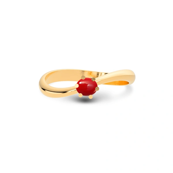 Red Coral Panchdhatu Ring R17