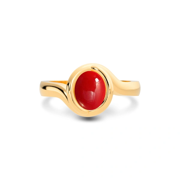 Red Coral Panchdhatu Ring R22