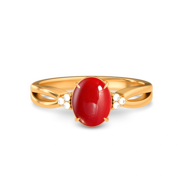 Red Coral Panchdhatu Ring R46