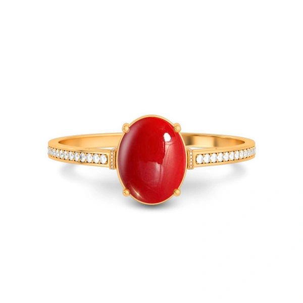 Red Coral Panchdhatu Ring R50