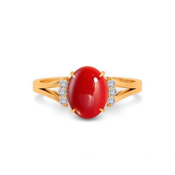 Red Coral Panchdhatu Ring R52
