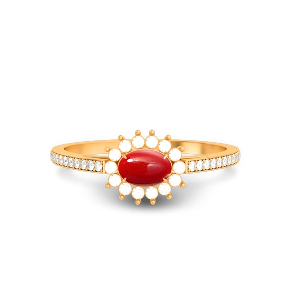 Red Coral Panchdhatu Ring R55