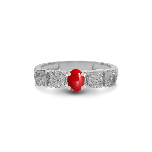 Red Coral Sterling Silver Ring R10