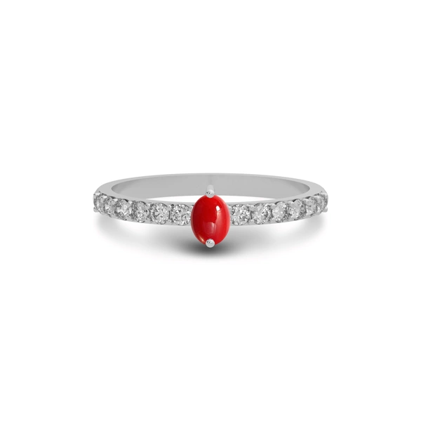 Red Coral Sterling Silver Ring R20
