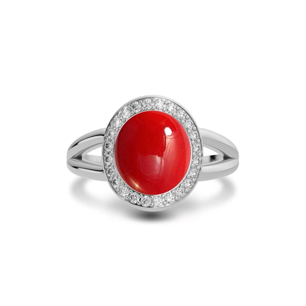 Red Coral Sterling Silver Ring R21