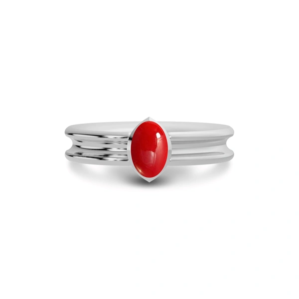 Red Coral Sterling Silver Ring R24