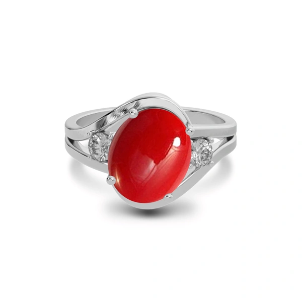 Red Coral Sterling Silver Ring R26