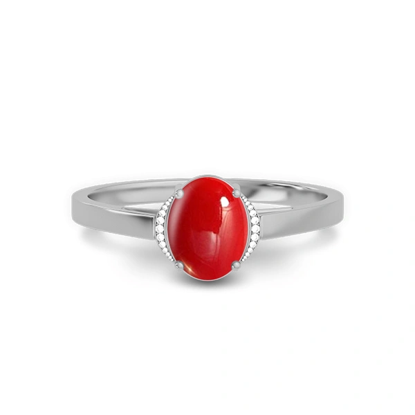 Red Coral Sterling Silver Ring R54