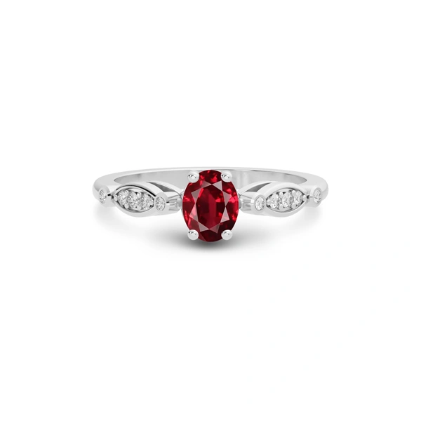 Ruby Platinum Ring R15