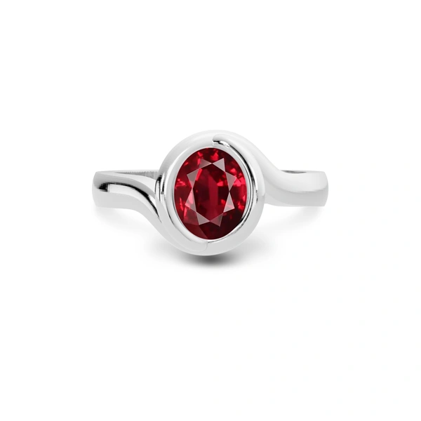 Ruby Platinum Ring R22