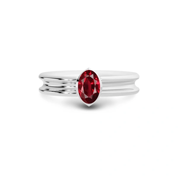 Ruby Platinum Ring R24