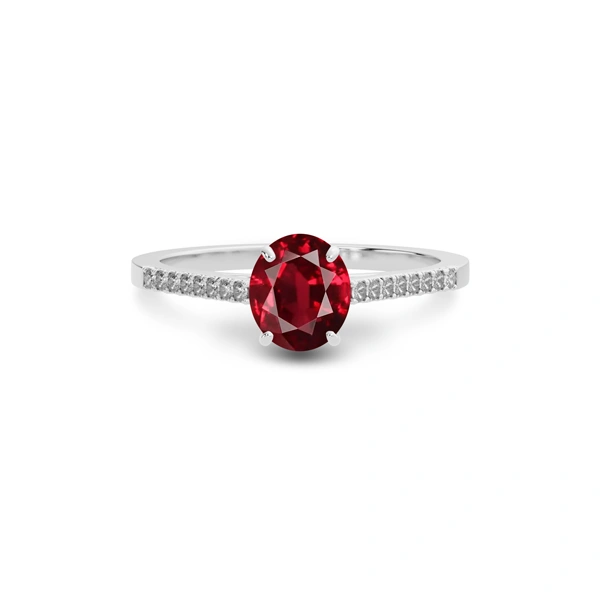 Ruby Platinum Ring R28