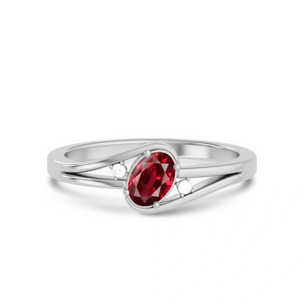 Ruby Platinum Ring R44