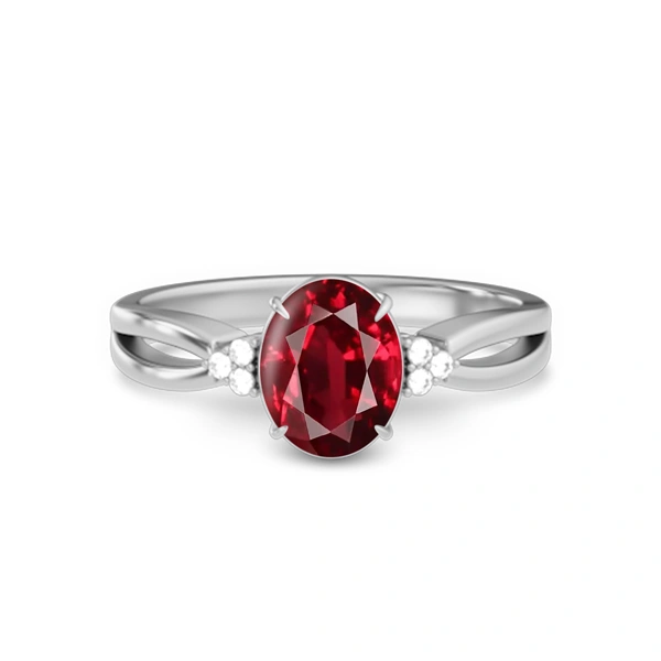 Ruby Platinum Ring R46