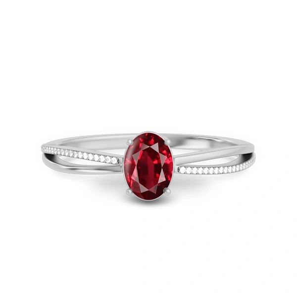 Ruby Platinum Ring R47