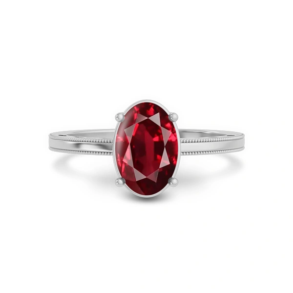 Ruby Platinum Ring R48