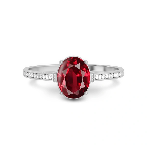 Ruby Platinum Ring R50