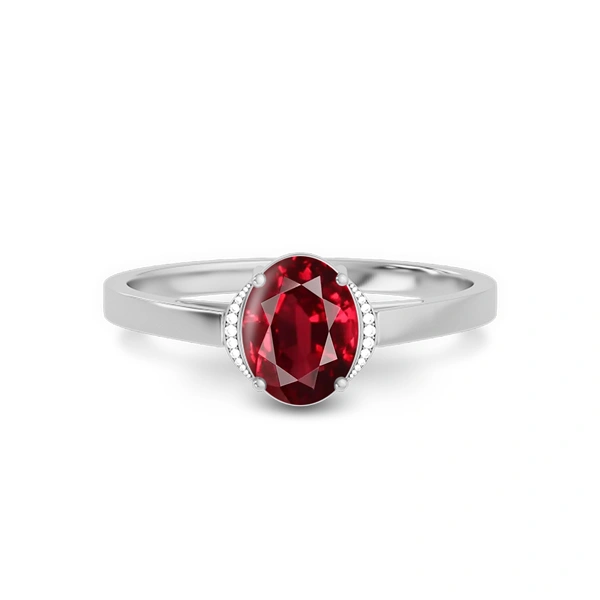 Ruby Platinum Ring R54