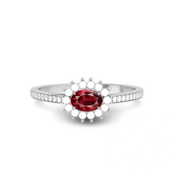 Ruby Platinum Ring R55