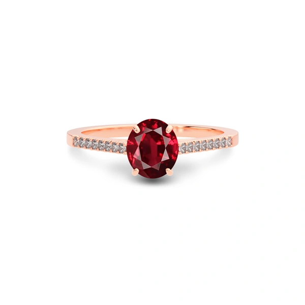 Ruby Rose Gold Ring R28