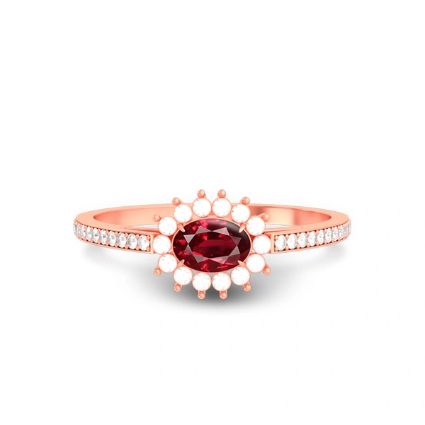 Ruby Rose Gold Ring R55