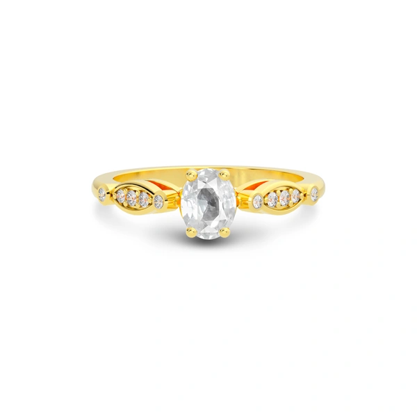 White Sapphire Gold Ring