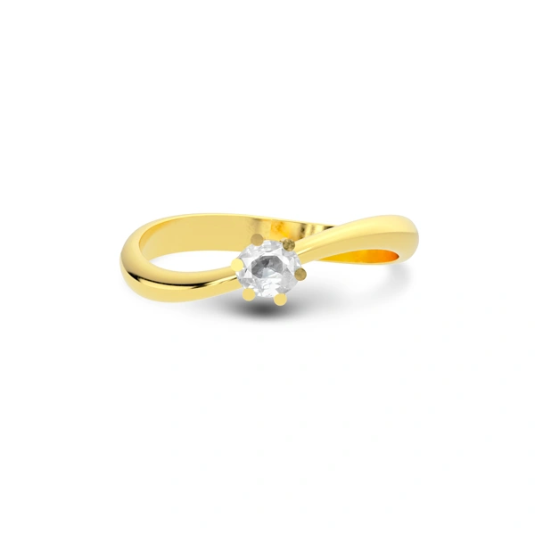 White Sapphire Gold Ring