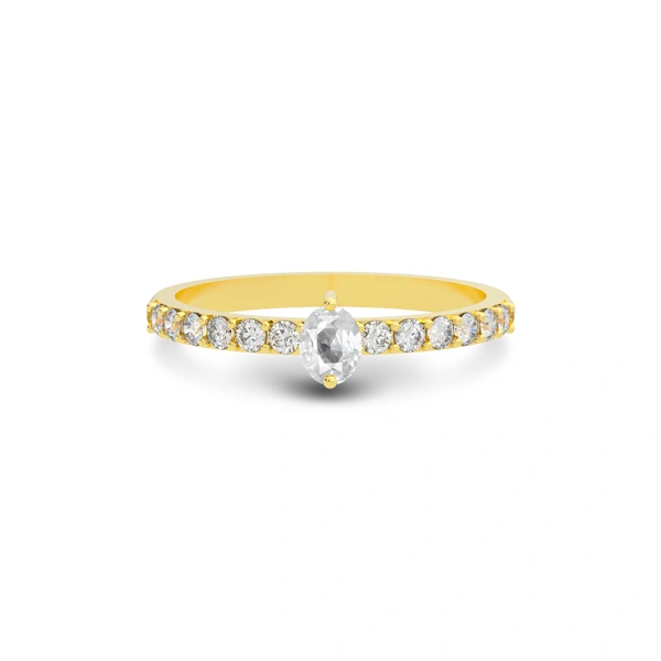 White Sapphire Gold Ring