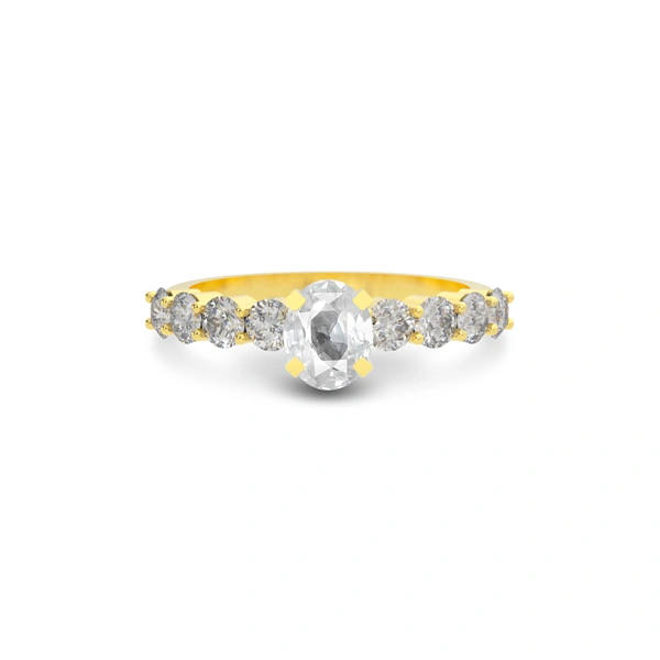 White Sapphire Gold Ring