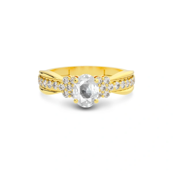 White Sapphire Gold Ring