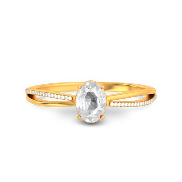 White Sapphire Gold Ring