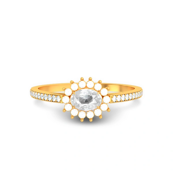 White Sapphire Gold Ring