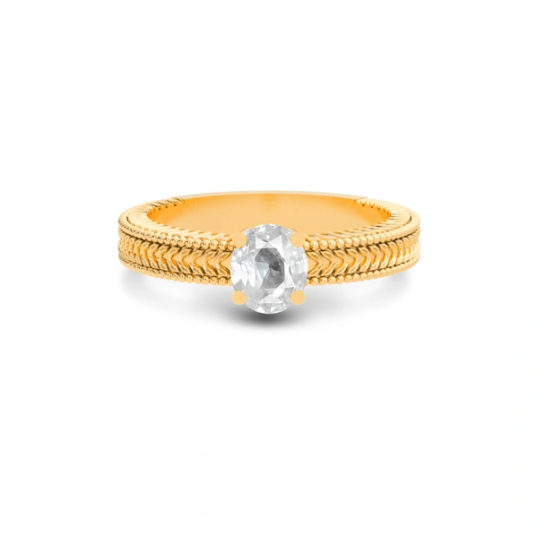 White Sapphire Panchdhatu Ring